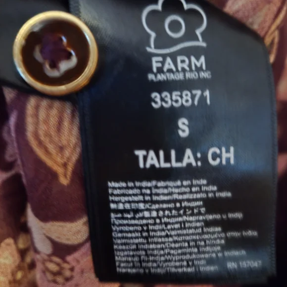 FARM Rio Bella Mini Dress Burgundy Floral Long Sleeve Dress NWT Size Small - Picture 9 of 10